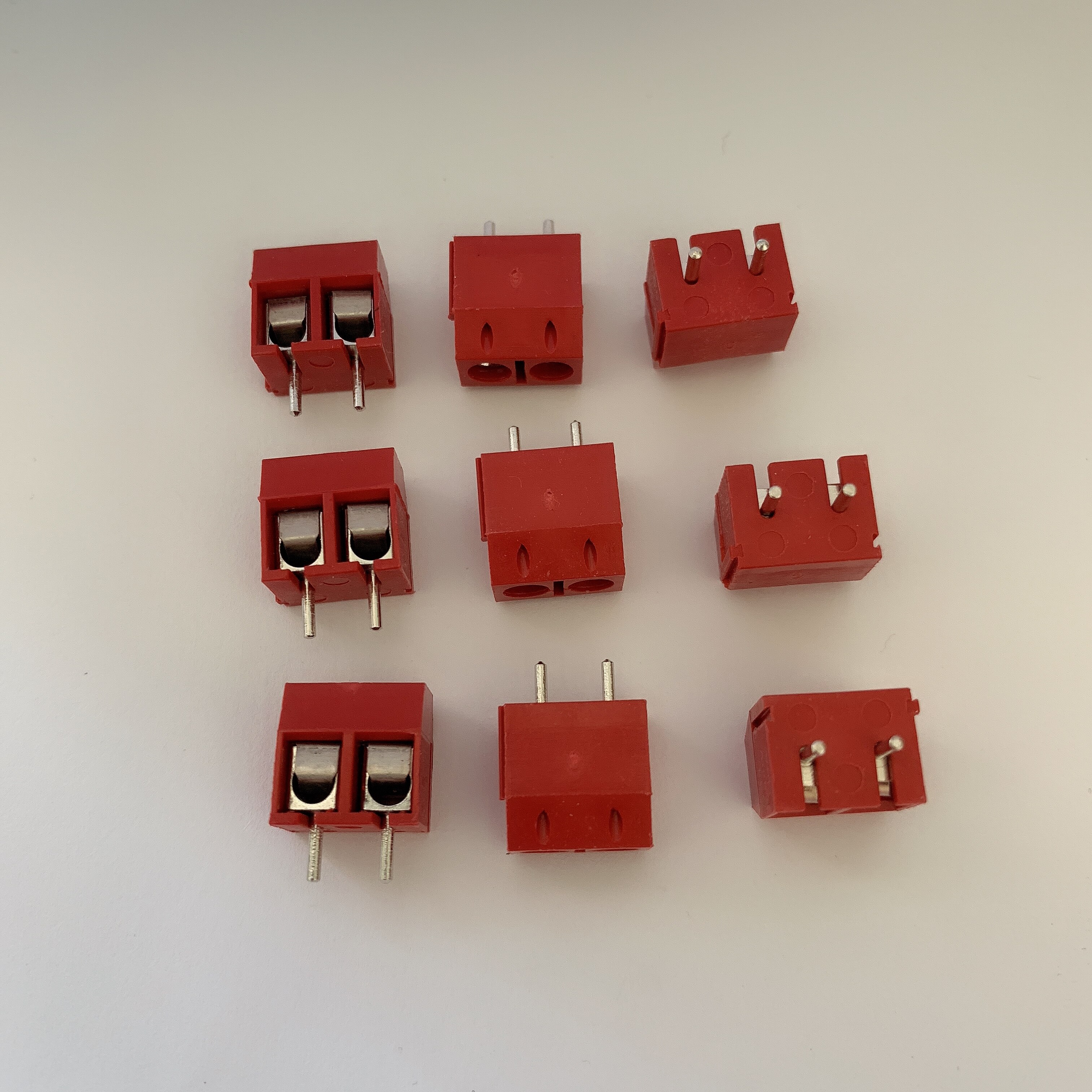 100 Stks/partij Kf301-2p KF-301 Splice, Schroef Type Pcb Afstand 5.0 Terminal, koperen Voet/Ijzeren Pin KF301 Rood, Zwart, Blauw, Groen,