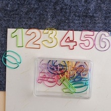 10 stuks Nummer-vormige Paperclips Metalen Gekleurde Bestand Bindmiddel Sterke Grip