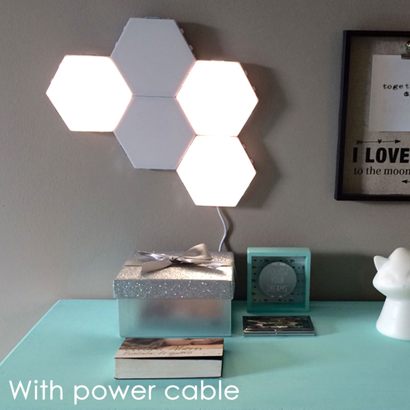 Modular Touch Lights LED Hex Lights DIY Quantum Lamps Magnetic Sensitive Lighting Night Light Home Decoration Wall Lampara: 5pcs / UK