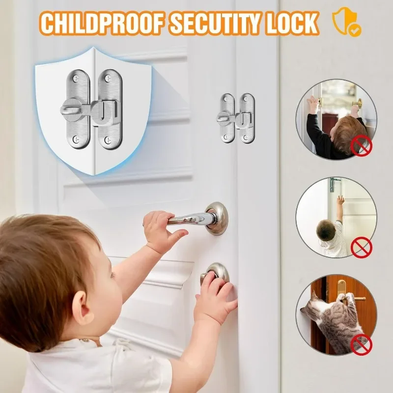 90 Degree Sliding Door Latches Sliding Door Locks Anti-theft Buckle Latches Home Cupboard Door Catches DIY Hardware Accessories