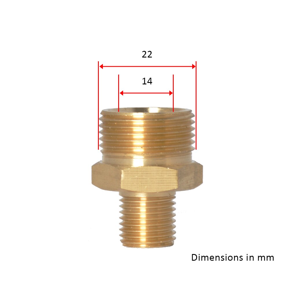 M22 Adapter Connector Voor Sneeuw Foam Nozzle/Schuim Kanon/Schuim Generator/Hoge Druk Zeep Foamer Voor Kranzle draad Verbinding