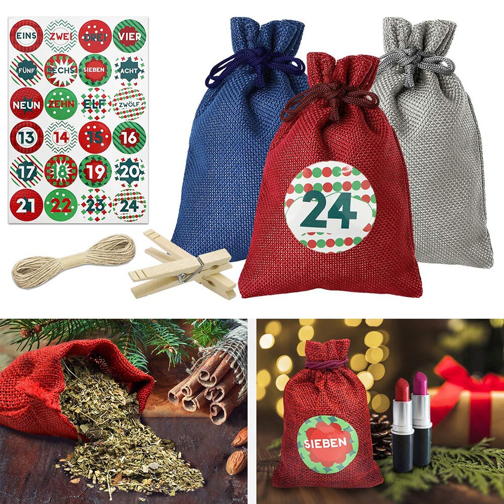 Kerst snoepzak vulling linnen kous hangende decoratie set kerst advent