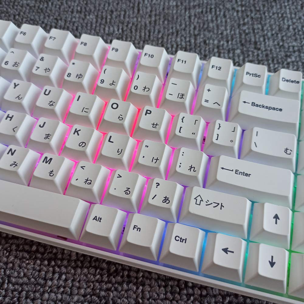 Teclas PBT Minimalistas Brancas de 135 Teclas, Perfil Cherry, DYE-Sub, Personalizadas em Inglês para Teclados Mecânicos 61/64/87