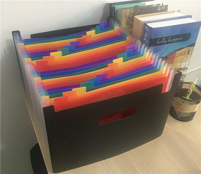 24 Pocket Expanding wallet Rainbow File Folder Clo... – Vicedeal