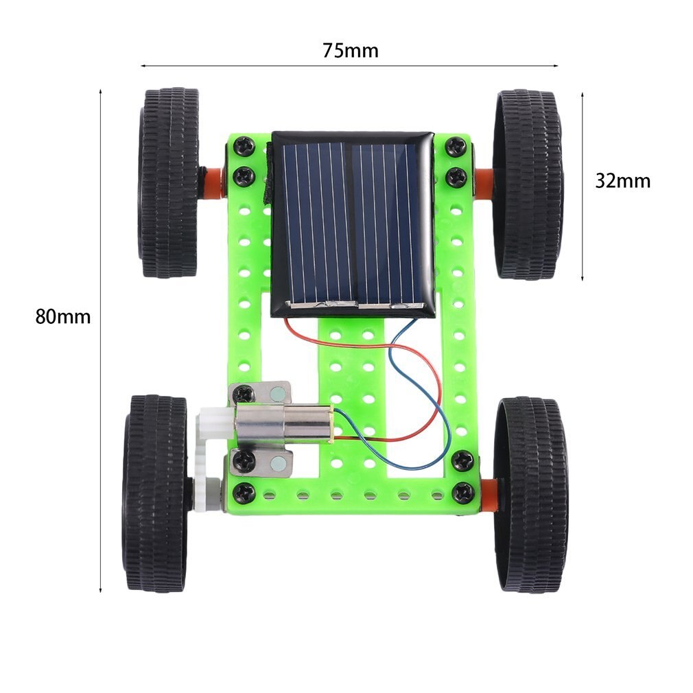 Mini Plastic Handmade Solar Powered Toy DIY Car Kit Children Technology Educational Gadget Hobby Funny Kit 8-11 Age