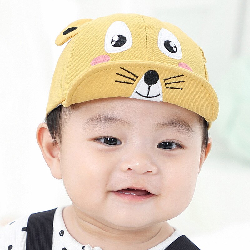 Casquette de Baseball pour bébé garçon, chapeau de soleil à bord souple et ajustable avec oreilles: yellow