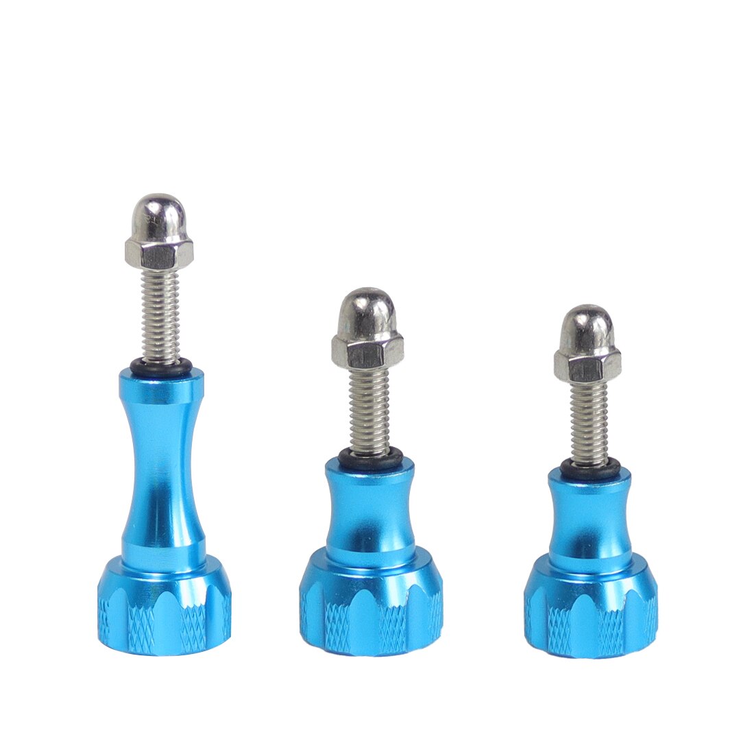 Aluminum Alloy Bolt Nut Thumb Screws Mount 1xLong 2xShort CNC for GoPro Hero 10 9 8 7 Black Max for DJI Osmo Action Sjcam Camera: Blue Set