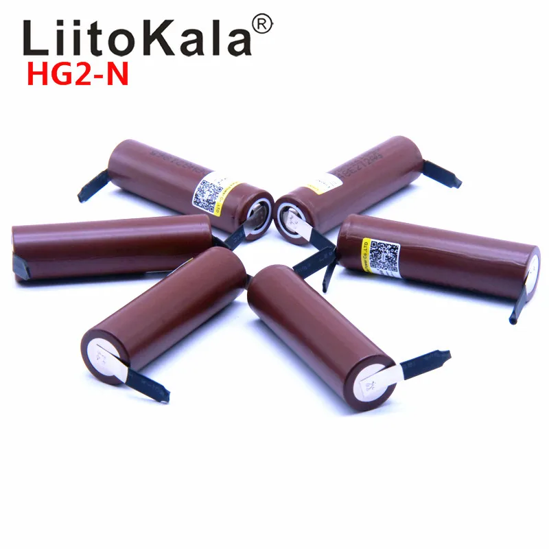 Gorący 1-10 sztuk LiitoKala HG2 18650 3000mAh bateria 3.6V rozładowanie 20A dedykowane rozładowanie dużej mocy + DIY Nicke