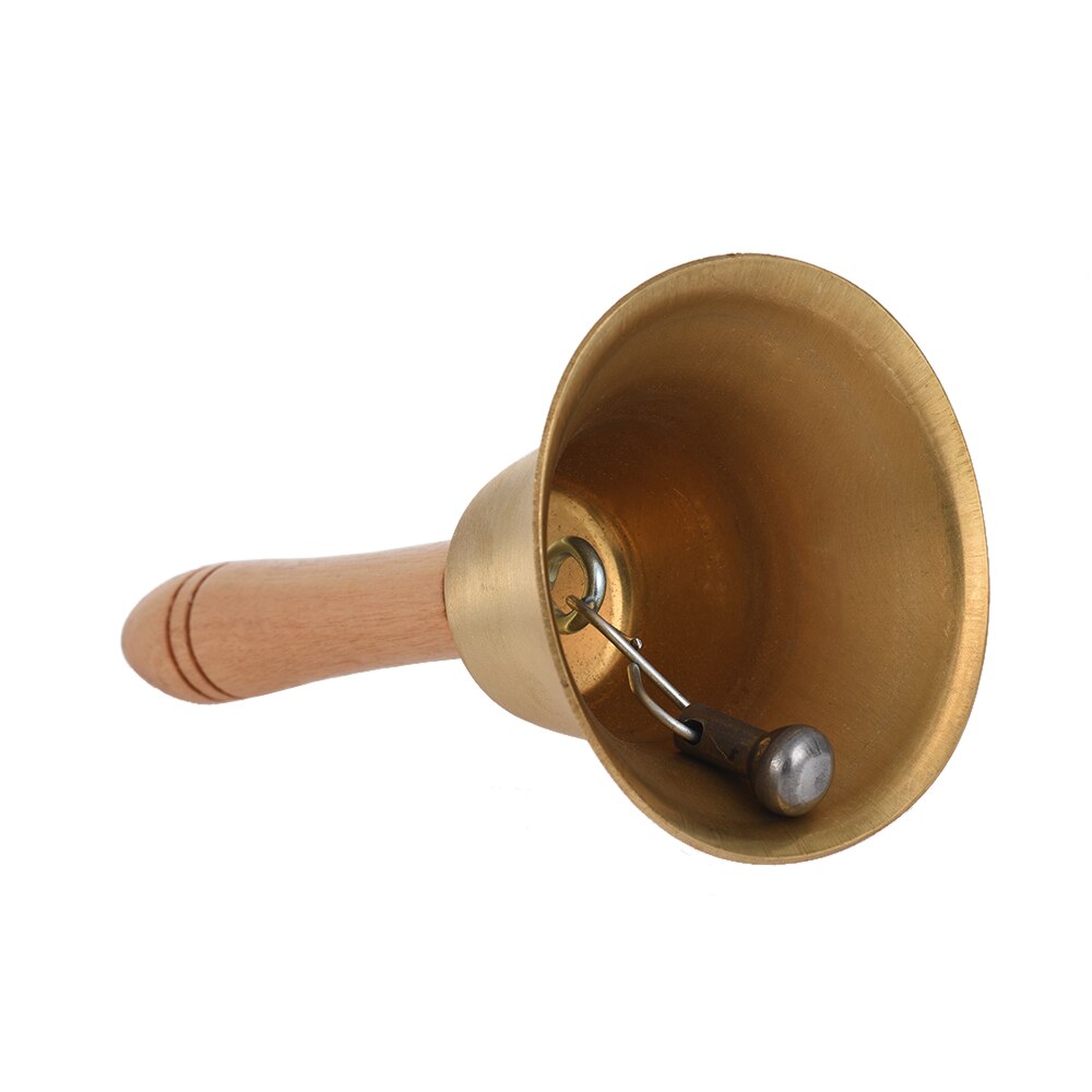 Messing Hand Bell Luid Bellen Bell Tafelbel Bureau Ringbell Met Houten Handvat