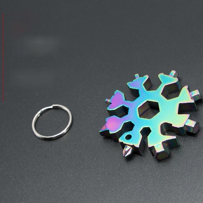 18-in-1 NEUE Karte Typ Schneeflocke multifunktions werkzeug kombination Tragbare Schneeflocke Werkzeug Mit schlüssel ring Allen wrench hause auto werkzeuge: Color