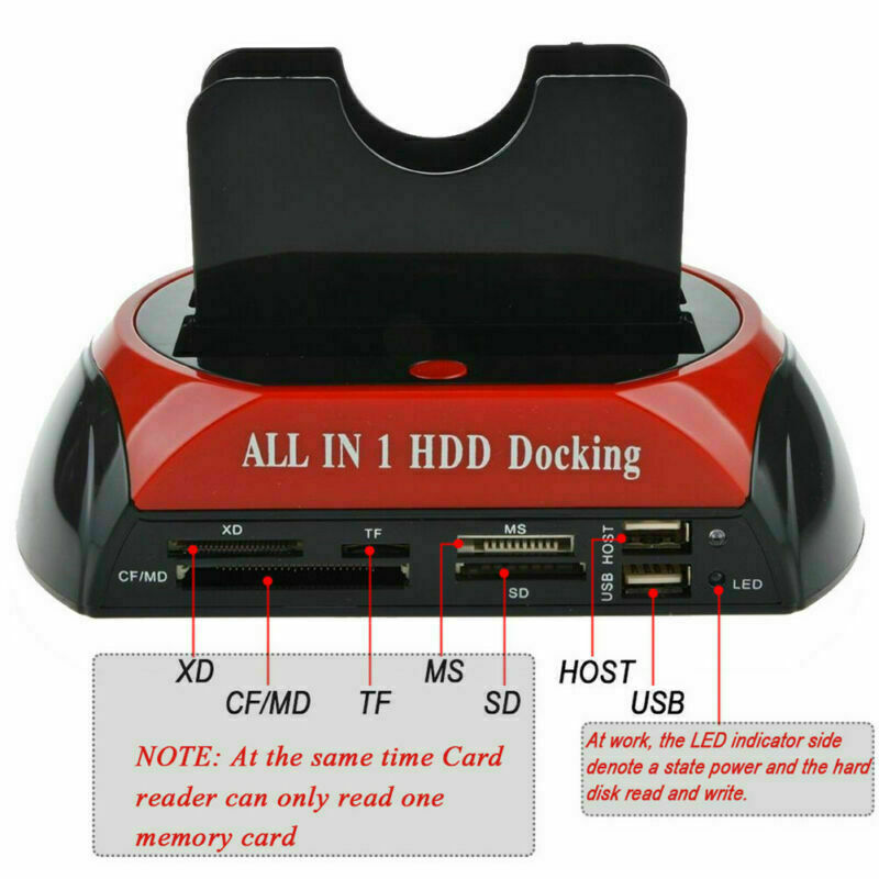 USB 2.0 Naar IDE Harde Schijf Dock 2.5 Inch 3.5 Inch Dual Hard Drive HDD Docking Station Dock USB HUB kaartlezer