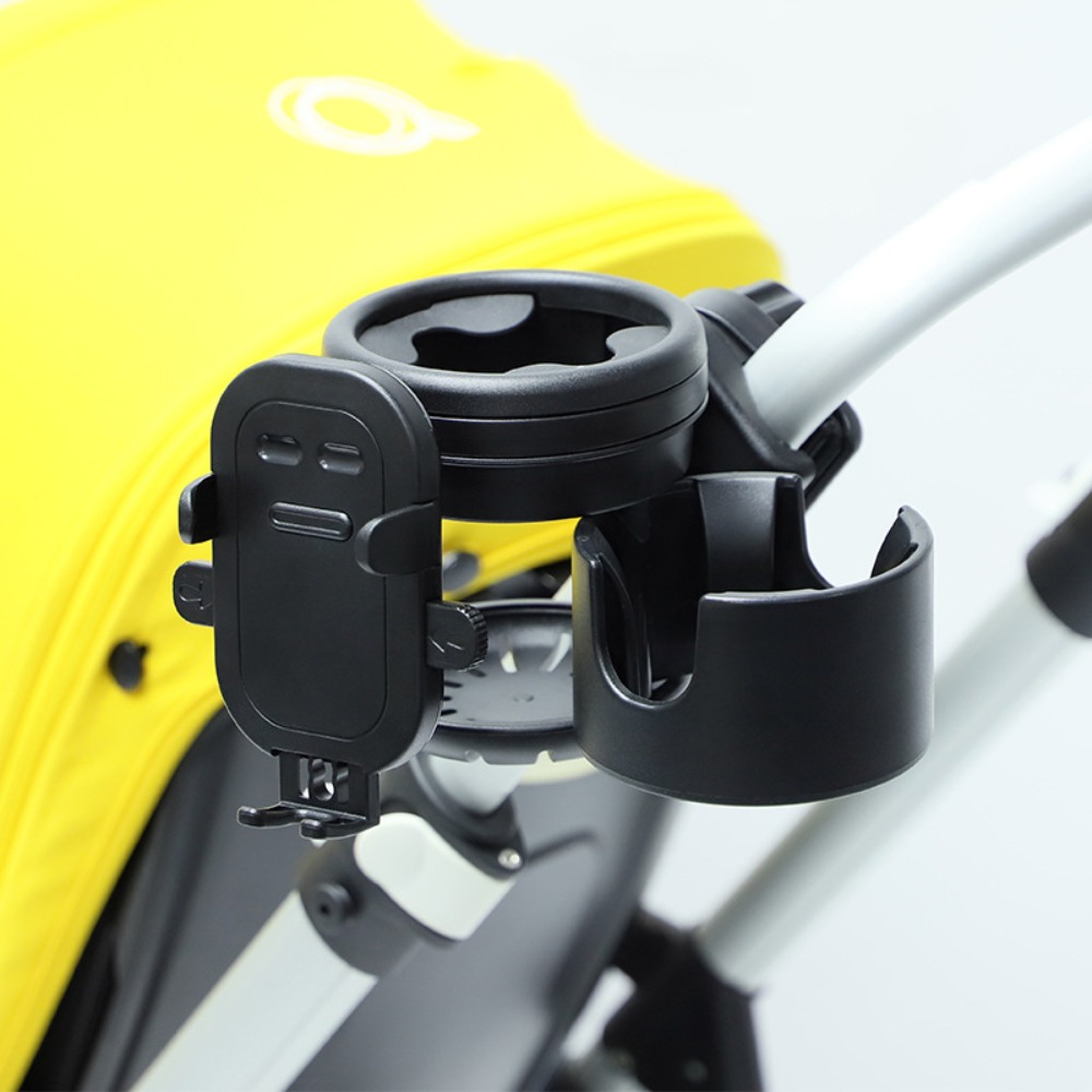Antislip kinderwagen bekerhouder Eenvoudig te installeren Draaibare kinderbekerstandaard Telefoonhouder Koffiedrank Waterfleshouder: Rood