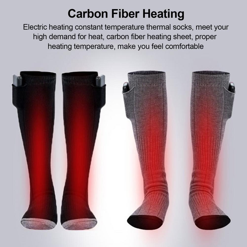 Heated Socks - 2000mAh Battery - 3 Temperature Settings - Unisex Carbon Fiber Heating