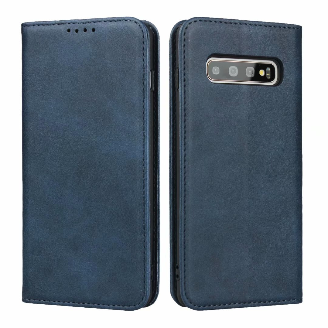 Skórzane etui do Samsung Galaxy S10/S10E/S10 Plus 5G etui z klapką etui na karty etui na przyciąganie magnetyczne etui na portfel: S10E / Niebieski