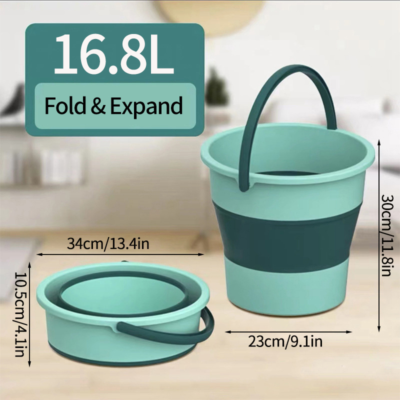 5/10L Foldable Silicone Bucket Portable Camping Water Container Car Wash Water Bucket Fishing Bucket Camping Shower Equipment: GRAY