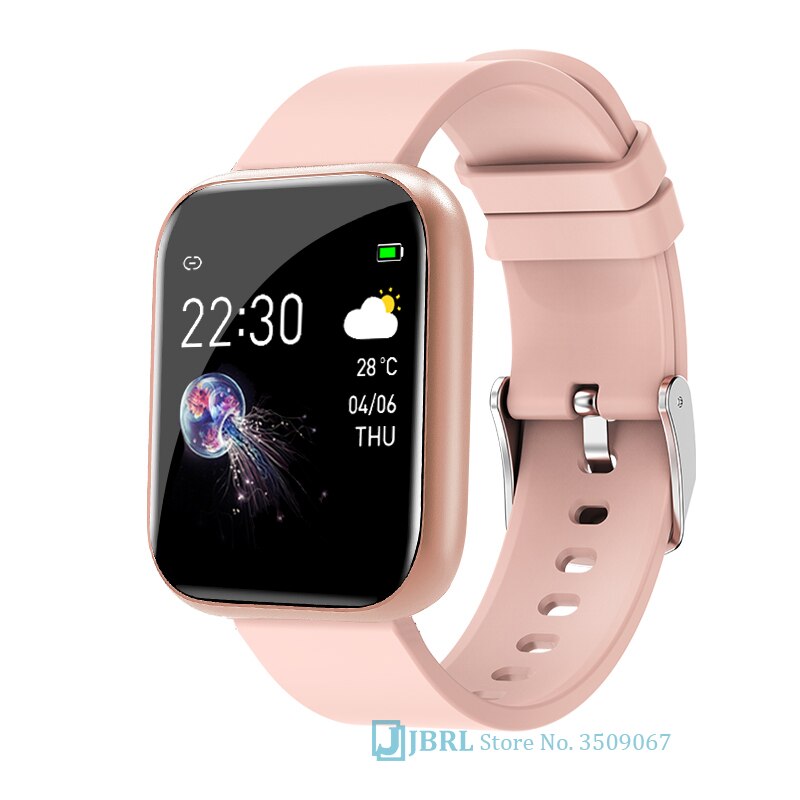 Digital klocka dam män vattentät bluetooth led elektronik klocka för kvinnor män full touch armbandsur sport dam klockor timme: I5s st rosa silikon