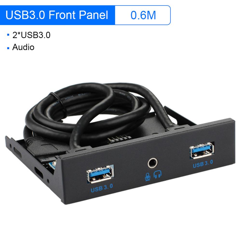 Desktop Chassis Front Panel USB Hub Connector Adapter 2 Port USB 3.0 5.25 inch Computer Case CD ROM Drive Bay Front Panel: 3
