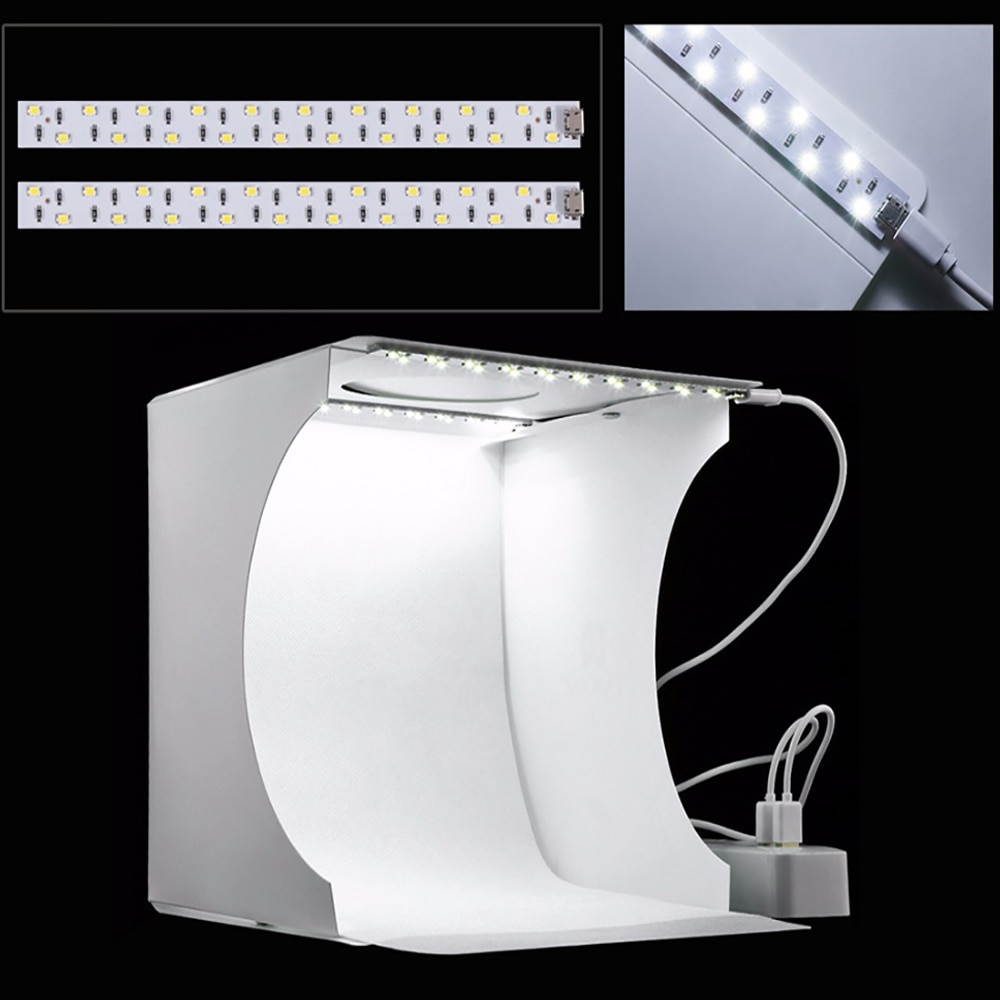 Opvouwbare draagbare 1100lm lichtbakken softbox licht foto verlichting studio opnametent fotografie box kit met 6 kleuren achtergronden