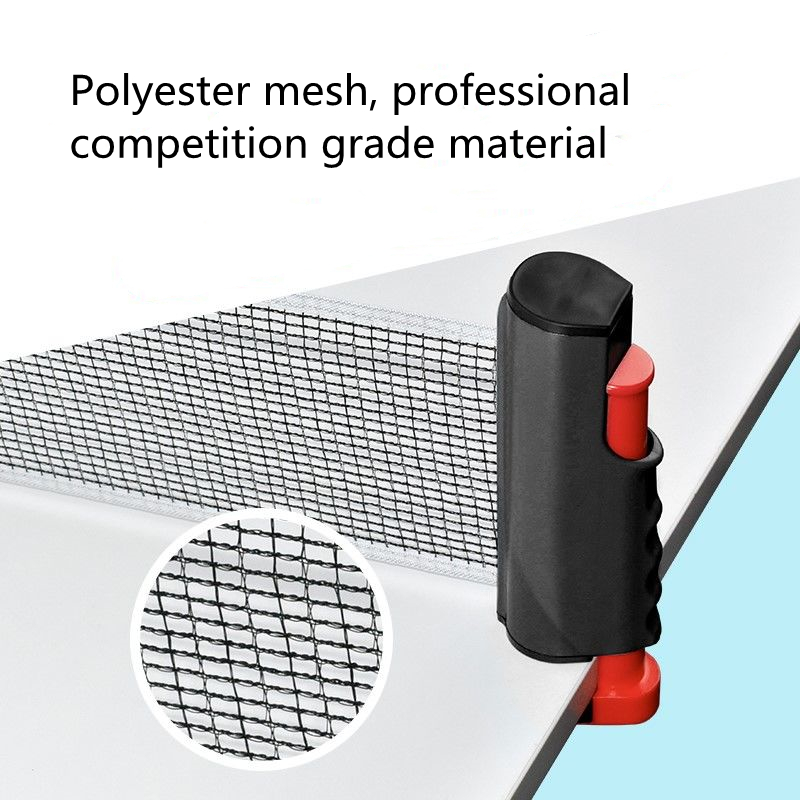 Rede portátil de tênis de mesa, rede de ping-pong retrátil para substituição, conjunto de raquete de tênis de mesa