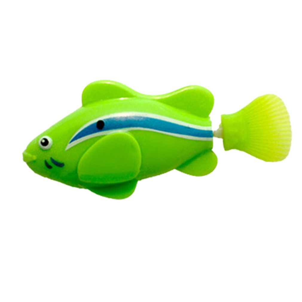 Mini bionisk fiskeri legetøj magisk le bao fisk undervands elektrisk svømning verden dybhavs elektronisk sensing fisk baby bad: Grøn