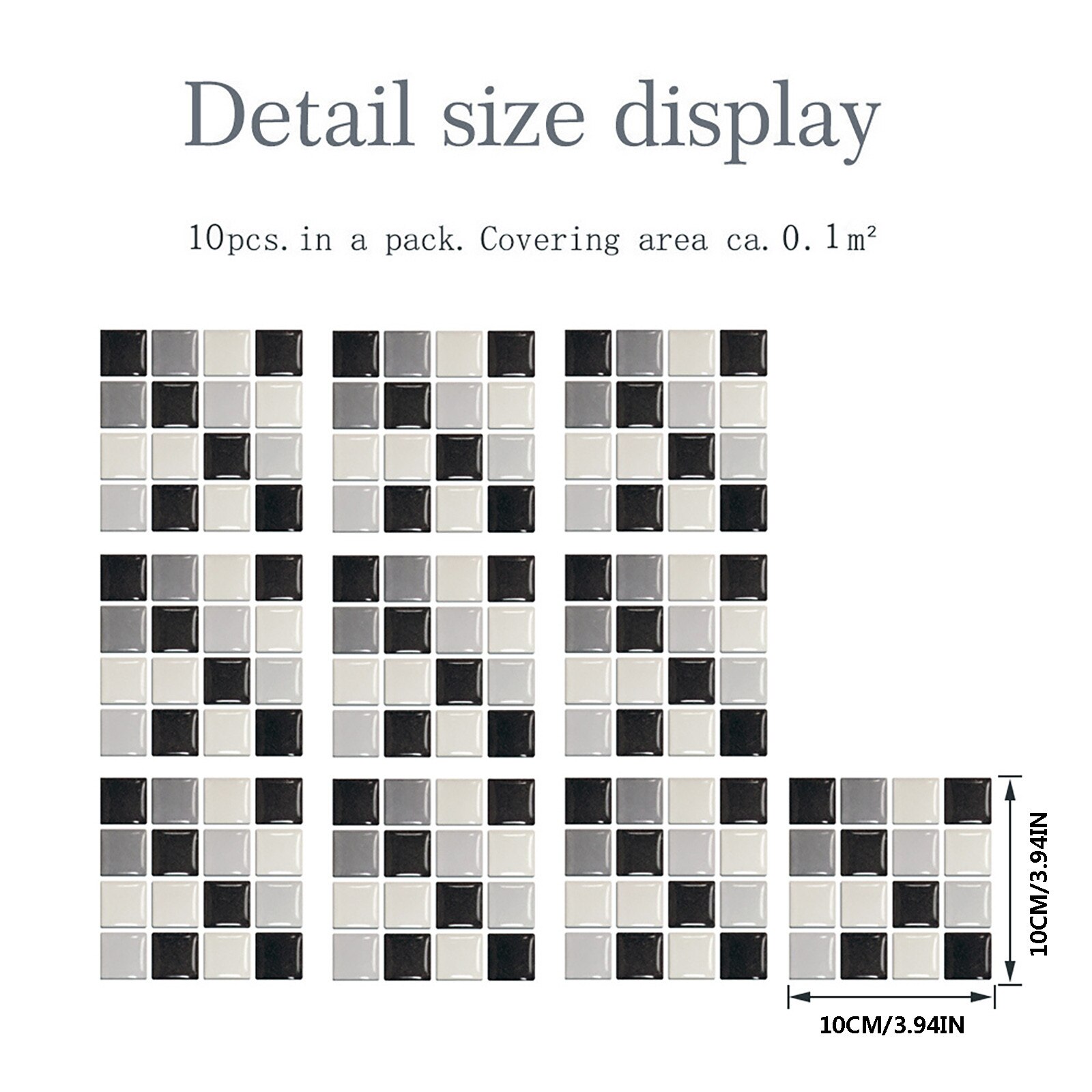 Pegatina de azulejo 3d para cocina, Adhesivo de pared contra salpicaduras, azulejos de mosaico autoadhesivos para baño, impermeable, bricolaje, decoración moderna para el hogar, 10 Uds., J20
