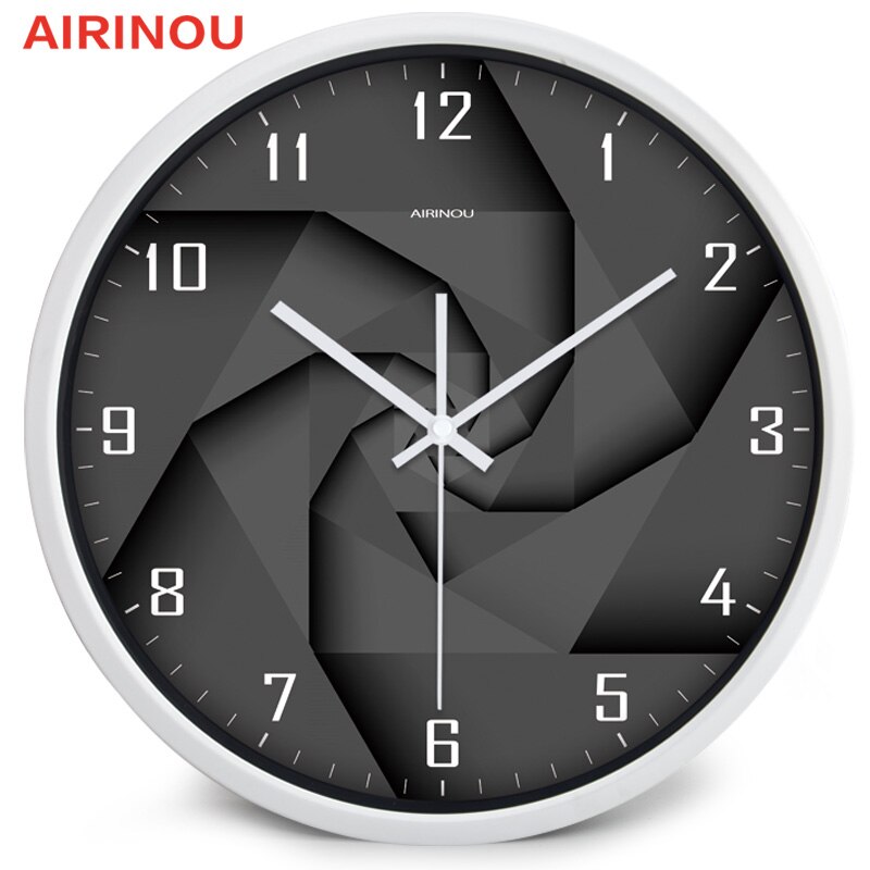 Airinou 3D Vortex Style Modern Glass And Metal Wall Clock Library Science Museum Or Company: A036W / 10 inch