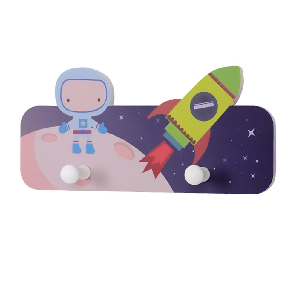 Sarjakuva vaatekoukku säilytys seinään kiinnitettävä lastenhuone puupyyhkeet kodin sisustus avain itseliimautuva söpö astronautti hatut kylpyhuone