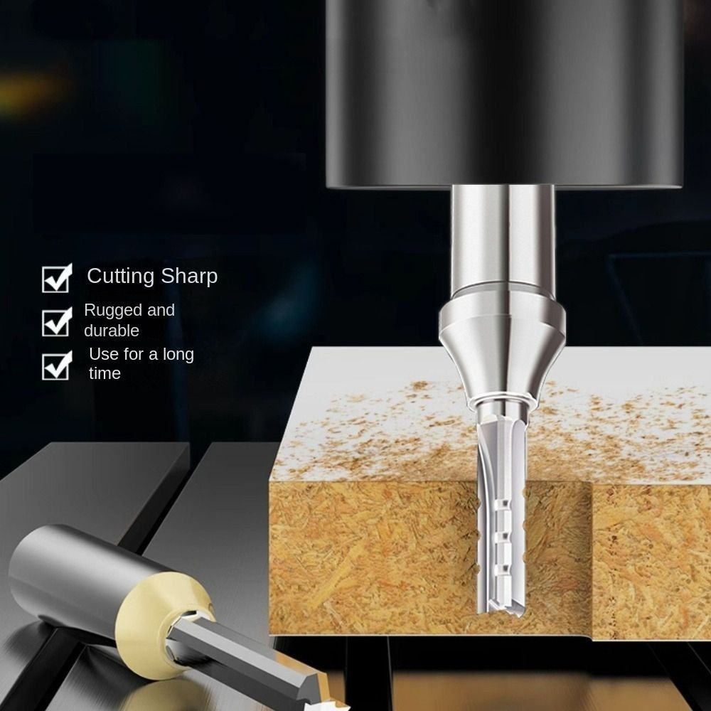 TCT Straight Milling Cutter 3 Flutes CNC Tool Trimming Slotting Router Bit 1/2 Shank Carbide End Mill for MDF Plywood