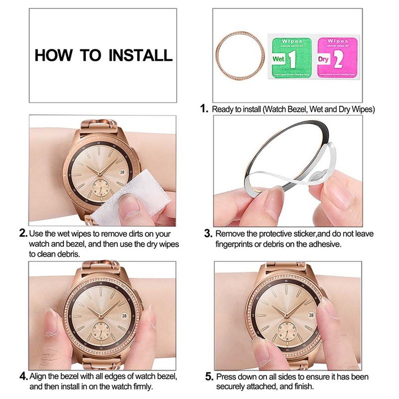 Bisel de Metal para Samsung Galaxy Watch 46mm 42mm Gear S3 Frontier funda antiarañazos reloj inteligente escala anillo accesorio