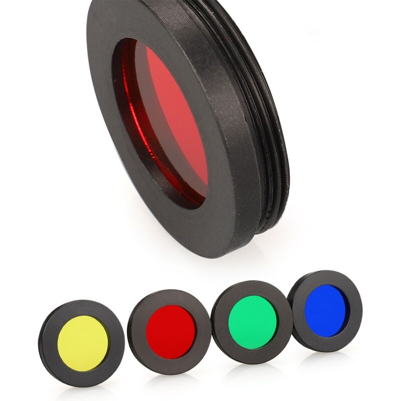 Telescopio astronómico de cuatro colores filtro acrílico Filtro de lente ocular con interfaz de rosca de pulgada de Metal accesorios del telescopio
