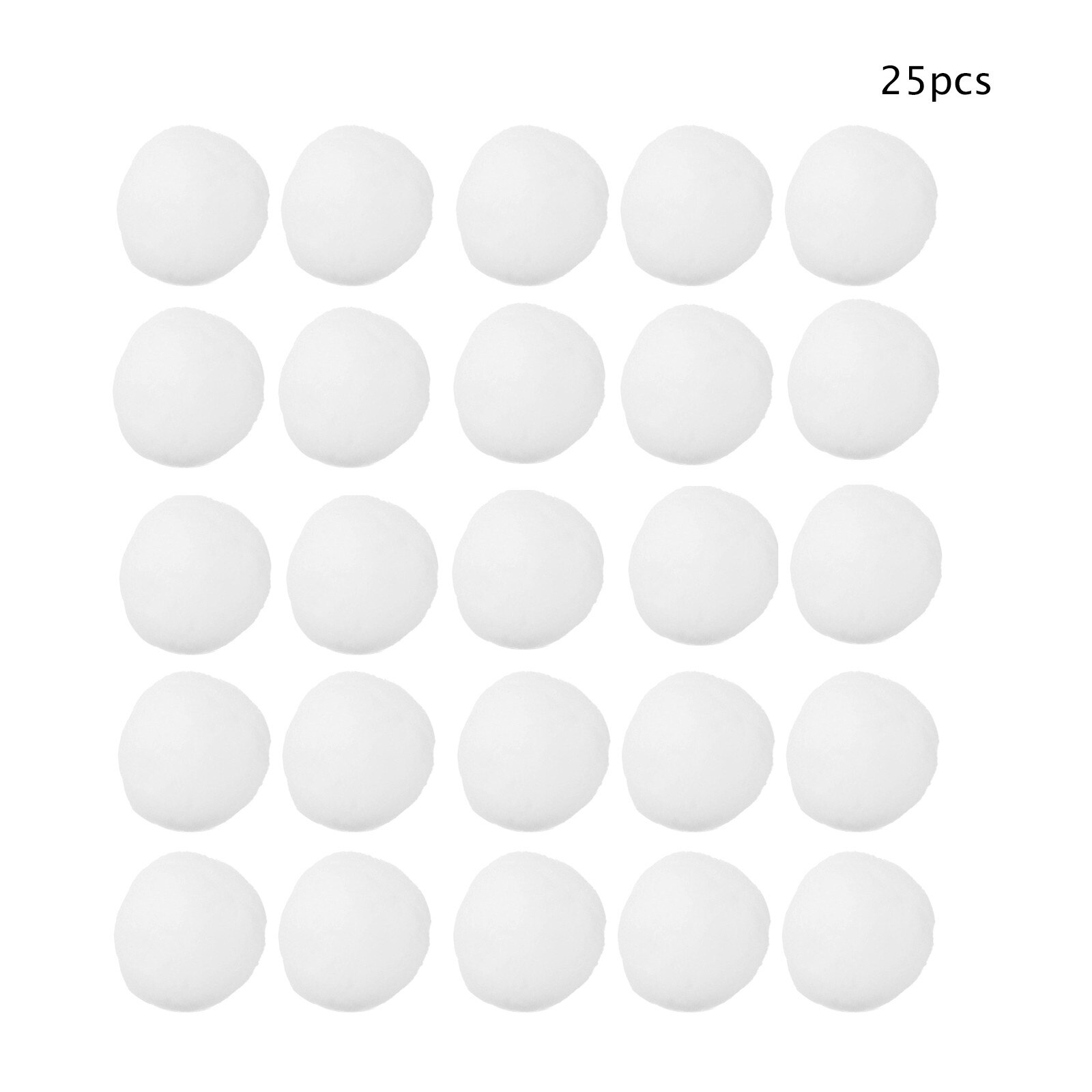 7.5Cm Kunstmatige Witte Sneeuwbal Realistische Doek Wol Sneeuwbal Indoor Sneeuwballengevecht Kerst Speelgoed Voor Kinderen: 25 PC
