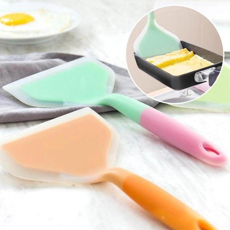 Stora miljövänliga non-stick silikonlyftare spatlar skrapa äggskivor spade matlagning köksutrustning köttmat pizza  p2 w 8