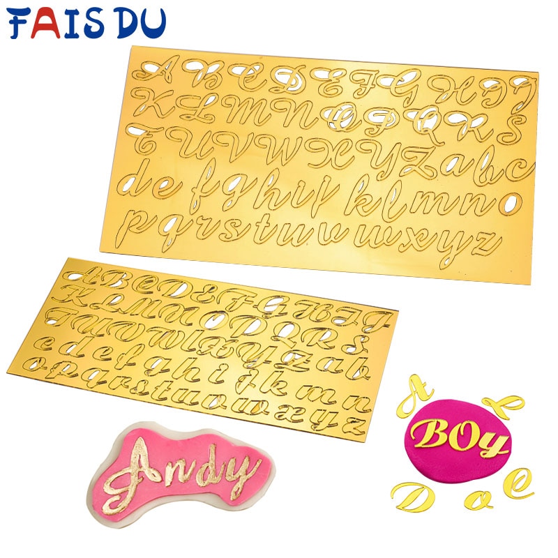 Acryl Diy Engels Alfabet Letter Patroon Decor Stempel Cakevorm Biscuit Mold Stamper Rekwisieten Voor Cake Bakken Decorating Gereedschap