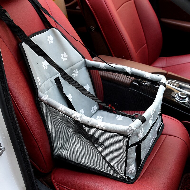 Travel Waterproof Pet Dog Carrier Rear Back Pet Dog Car Seat Cover Transport Seat Cushion Hammock For Pet Dog Puppy Cat: 40x30x25cm gray