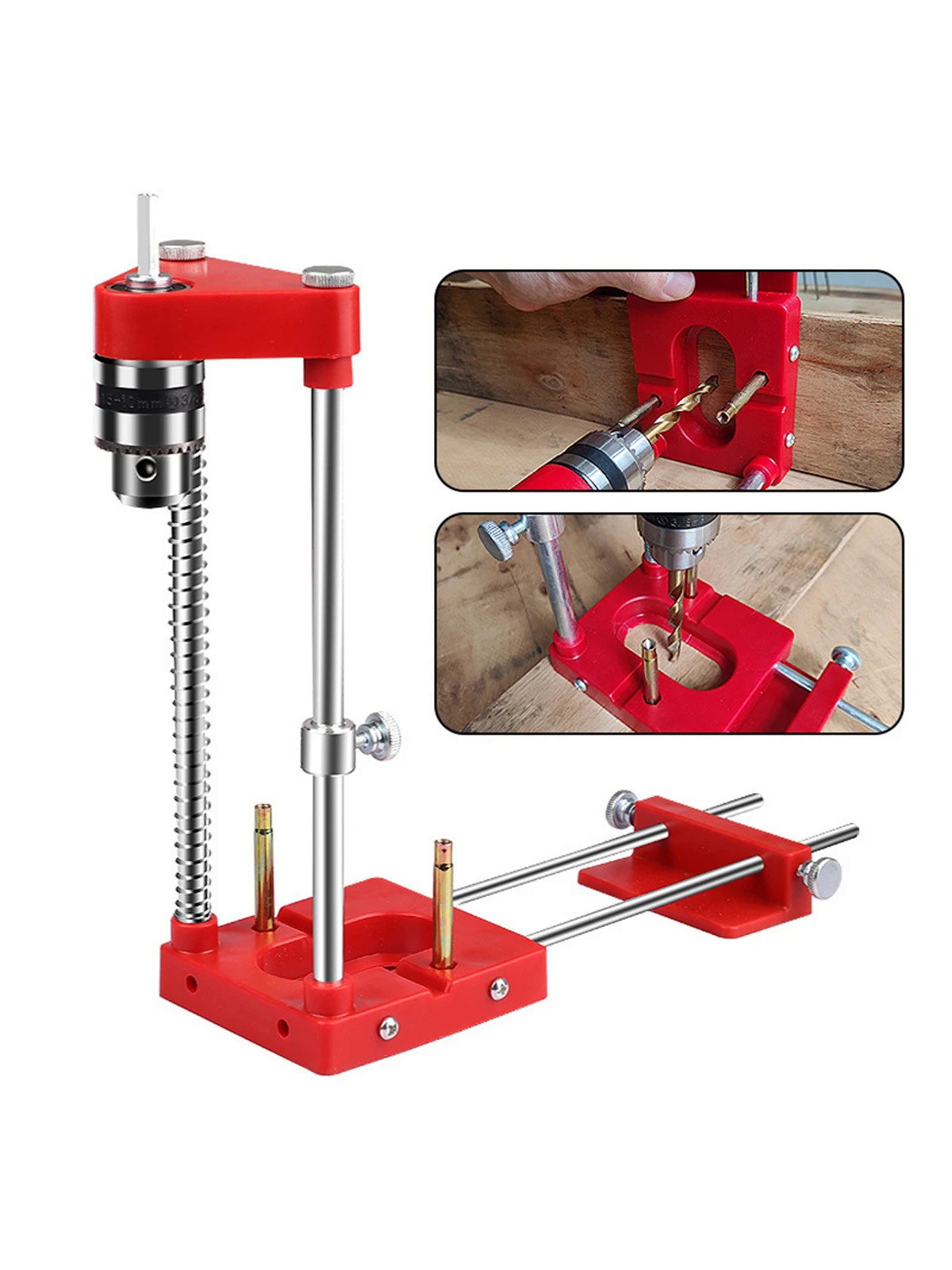 Perforadora de agujeros de Metal para carpintero, guía localizadora, plantilla de perforación, herramientas de carpintería, Hardware de fácil operación, accesorios de mano: Rojo
