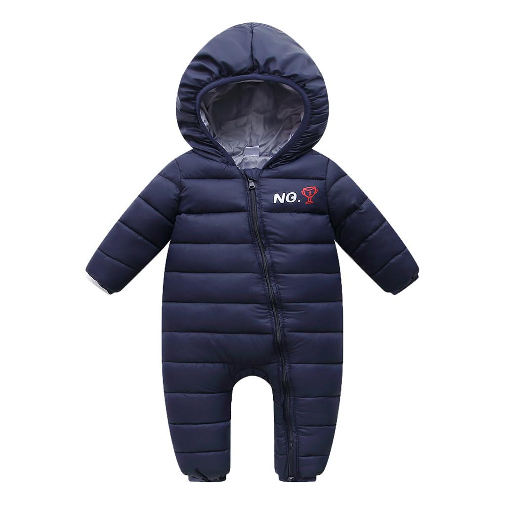 Autumn Winter Warm Baby Clothes Jackets For Baby Jumpsuit Baby Girls Boys Bodysuit Kids Hooded Outerwear Coat Children: NY / 90