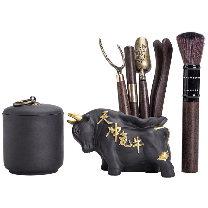 Tea Ceremony Six Gentlemen Tea Accessories Sandalwood Tea Knife Tea Clip Tea Spoon Tea Needle Practical Tea Set Ornaments ZH598