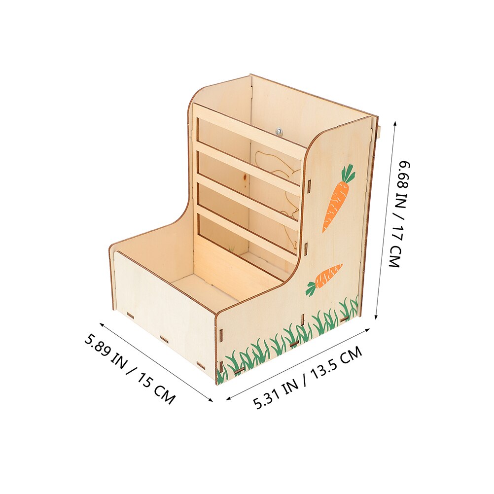 2pcs Wooden Food Feeder Rabbit Hay Feeder Small Animal Feeder Cage Feeding Tool Pet Rabbit Cage Hamster