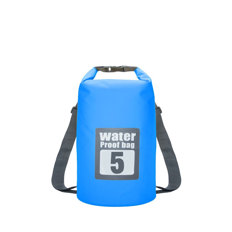 5L bolsa seca impermeable Roll Top Compress Sack para nadar kayak canoa río Trekking pesca Camping senderismo: 5L Sky Blue