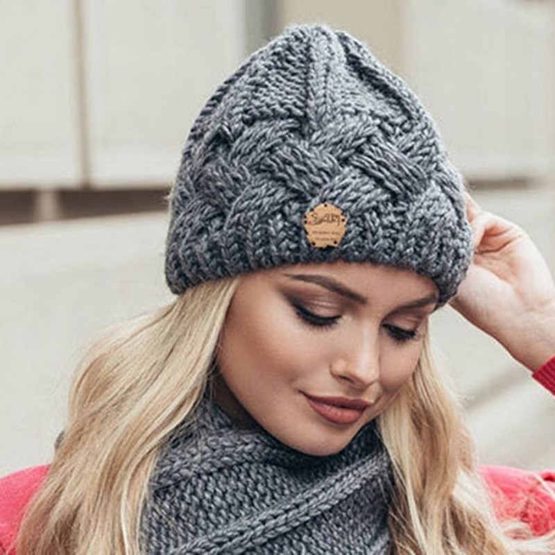 Knit hats For Women Beaines winter Breathable Hip-hop Gorras Simple Hat Warm Solid Casual Lady Knitted cap