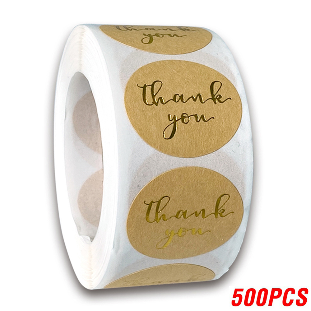 Bedankjes Sticker 100-500 Stuks Ronde Goudfolie Stickers Voor Zakelijke Cadeau Zegel Etiketten Stickers Voor Decoratie Envelop: Multi-Colored