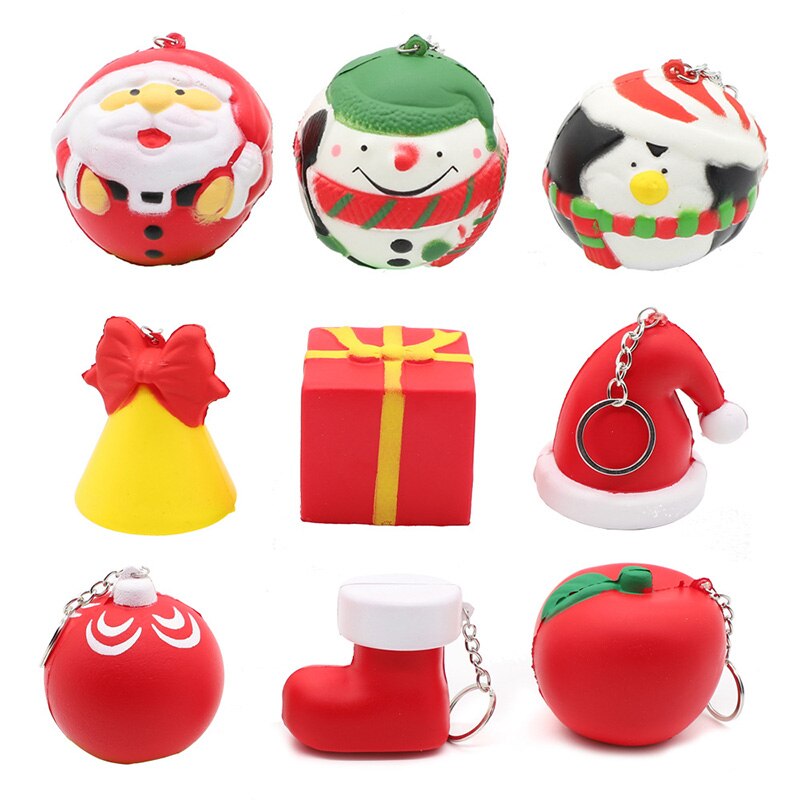 Kerst jumbo schattige squishy speelgoedset kerstman langzaam stijgende knijpspeelgoed sneeuwpop geurende antistress kinderspeelgoed