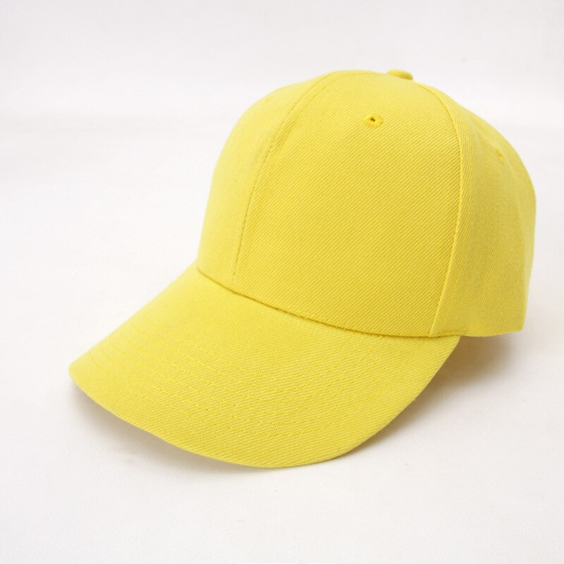 Ajustable de los hombres gorras de béisbol de verano simple curva visera del sol sombreros mujeres gorras de Color liso Casquette para actividades al aire libre Accesorios: Yellow