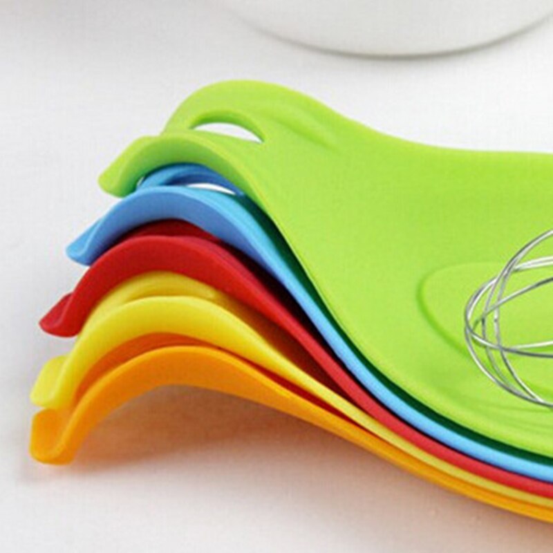 1pcs Kitchen Silicone Spoon Rest Kitchen Heat Resistant Silicone Spoon Rest Utensil Spatula Holder Kitchen Tool