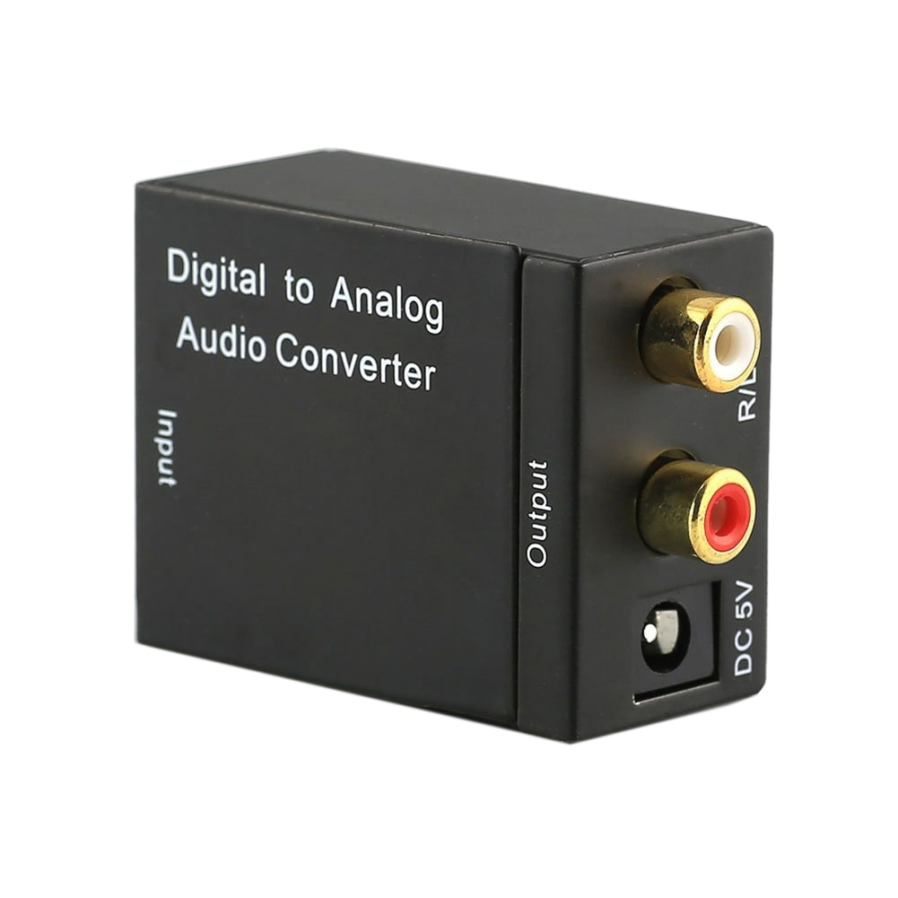 Digital til analog lydkonverter digital optisk koaksial koaksialkobling til analog rca l/r audio converter adapter forsterker