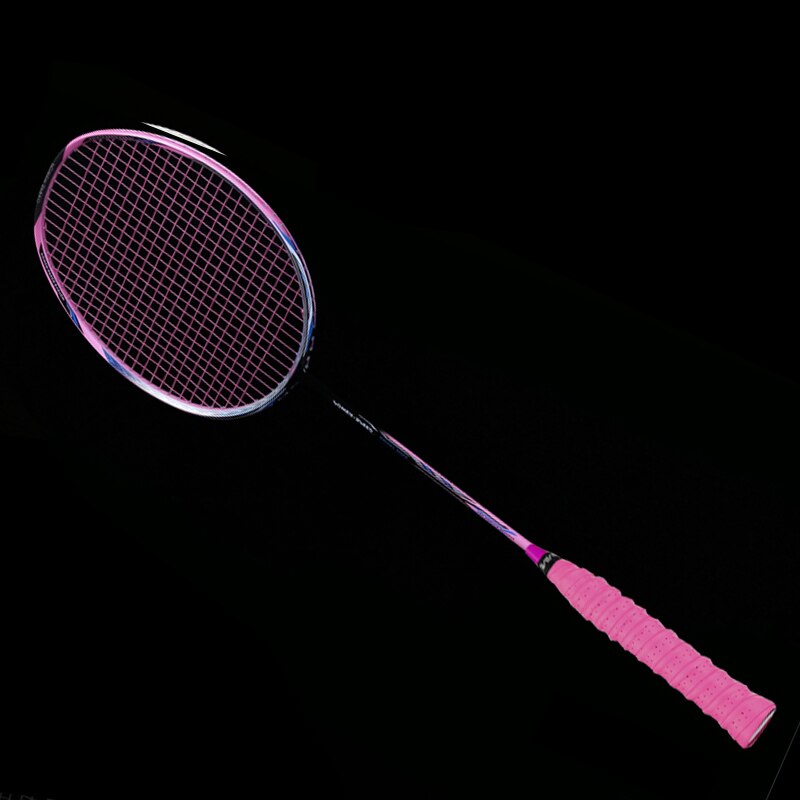 Professionele Ultra Licht 8U 65-67G 100% Full Carbon Fiber Badminton Rackets Met Strings Zakken Z Kracht Racket sport Racket: Roze