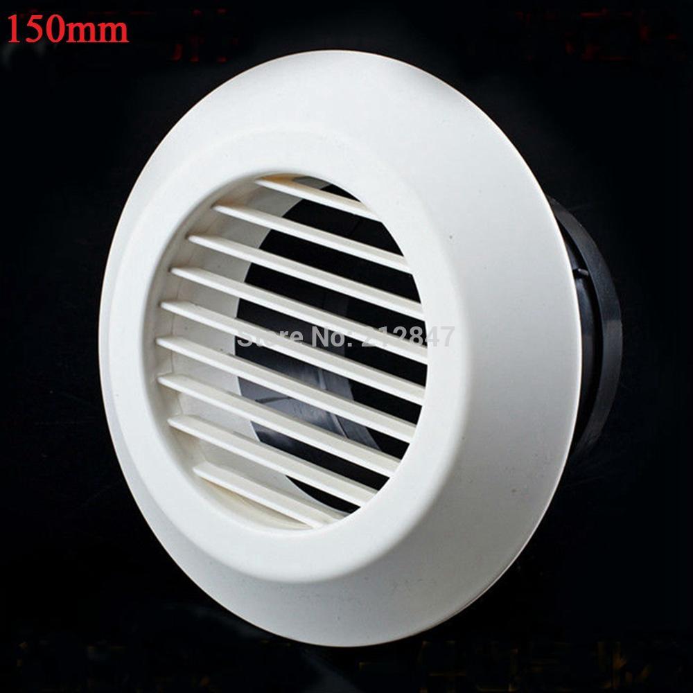 Cubierta de rejilla de ventilación, brida de 150mm de diámetro de montaje, rejilla redonda, salida de aire de plástico ABS blanco