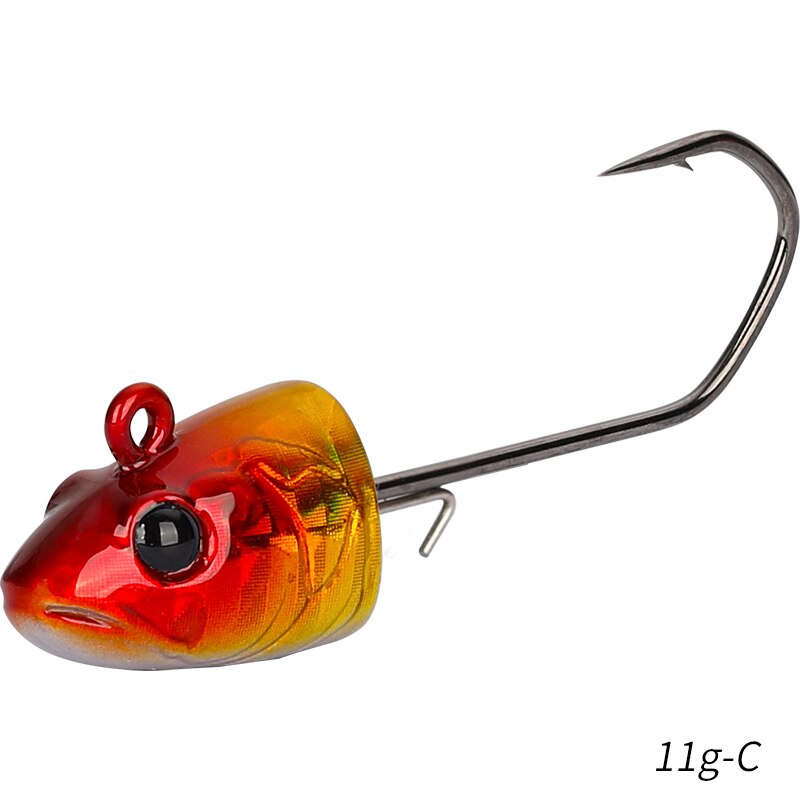 TSURINOYA-anzuelos de cabeza plomada de 11g y 14g, señuelo suave para pesca en aguas profundas, aparejos de Metal, accesorios de pesca