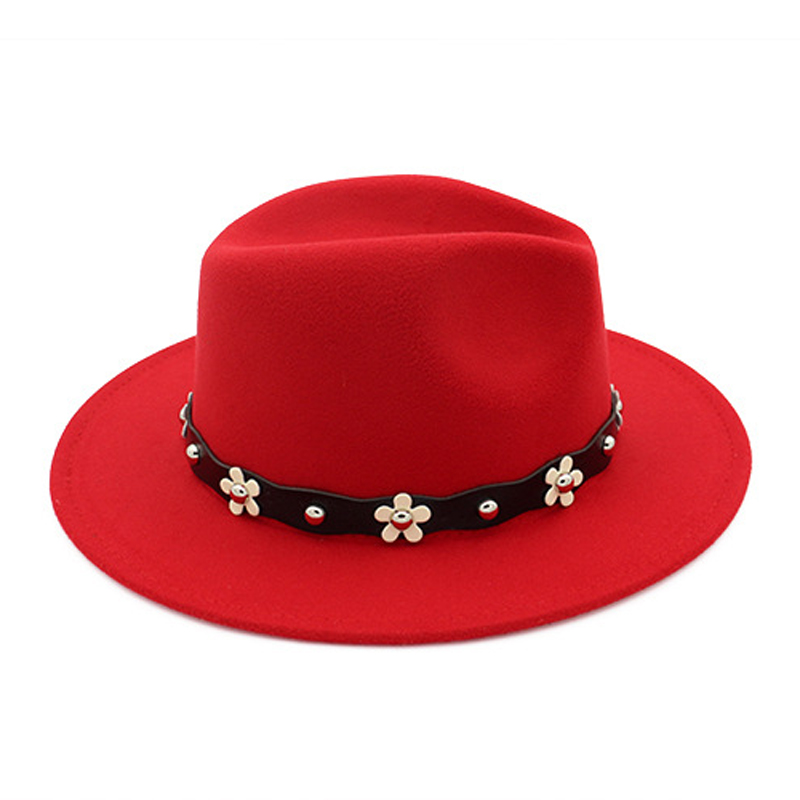 QBHAT European US Classic Wool Felt Fedora Trilby Hats Wide Brim Hat Autumn Winter Women Jazz Formal Cap Casual Gambler Hat