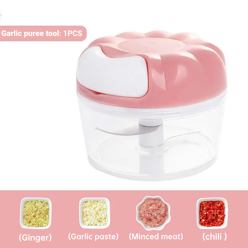 3In1 Garlic Press Garlic Chopper Onion Multifunctional Hand-pulled Meat Grinder Shredder Hitter Household Kitchen Gadget Tool